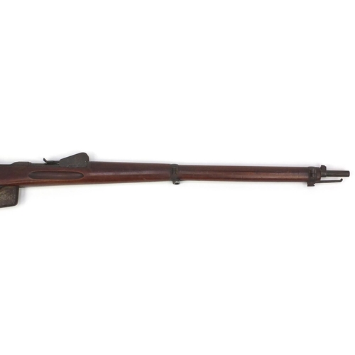 580 - Swiss Military interest Schmidt Rubin bolt action rifle, impressed 197006, 130cm in length (obsolete... 