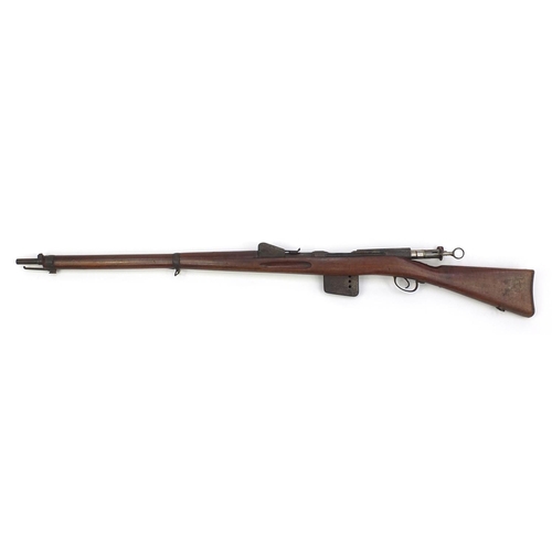 580 - Swiss Military interest Schmidt Rubin bolt action rifle, impressed 197006, 130cm in length (obsolete... 