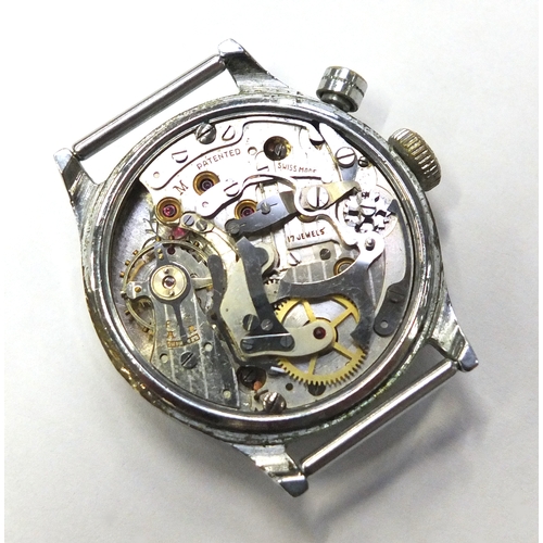 803 - Gentleman's Pierce chronograph wristwatch, the case stamped Brevete S G D G, 3.2cm in diameter