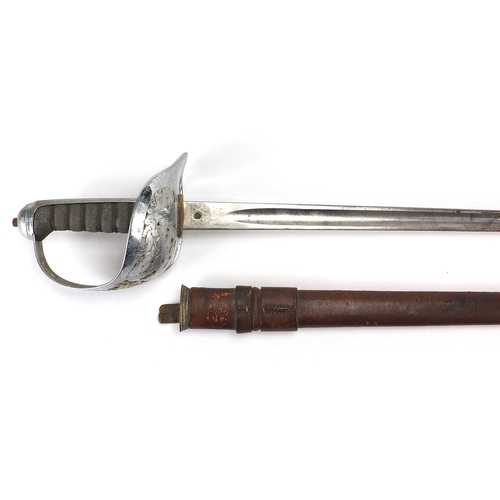 576 - British Military Calvary sword by Hobson & Sons of Lexington Street London, with wire bound shagreen... 