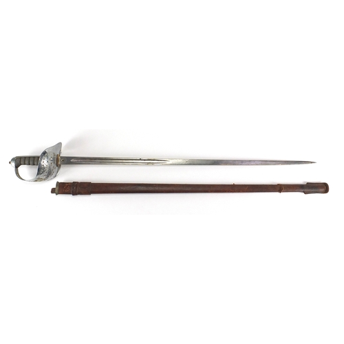 576 - British Military Calvary sword by Hobson & Sons of Lexington Street London, with wire bound shagreen... 