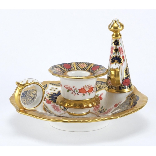 2265 - Royal Crown Derby old Imari chamberstick with snuffer, 15.5cm wide