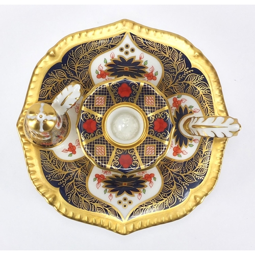 2265 - Royal Crown Derby old Imari chamberstick with snuffer, 15.5cm wide