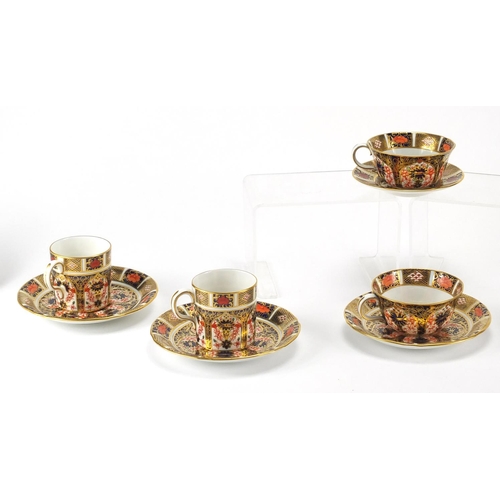 2268 - Royal Crown Derby old Imari coffee and teaware, including coffee cans and saucers & tea cups and sau... 