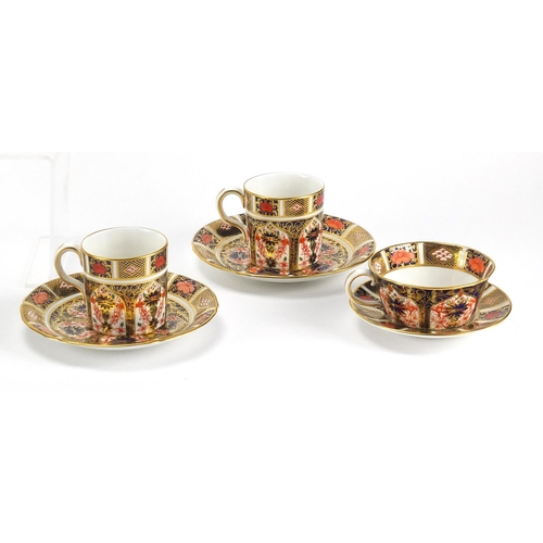 2268 - Royal Crown Derby old Imari coffee and teaware, including coffee cans and saucers & tea cups and sau... 