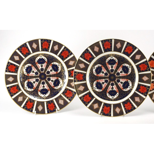 2270 - Set of four Royal Crown Derby old Imari plates, each 27cm in diameter