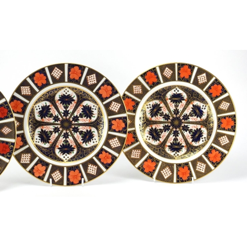 2270 - Set of four Royal Crown Derby old Imari plates, each 27cm in diameter