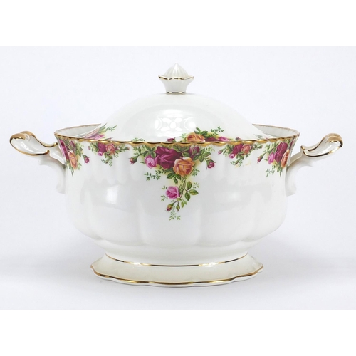 2110 - Royal Albert Old Country Roses lidded soup tureen with twin handles