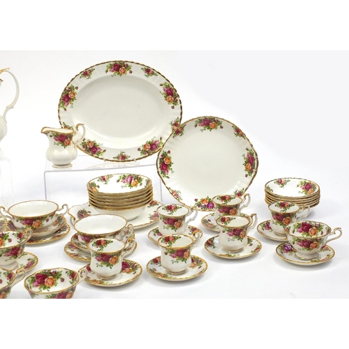 2146 - Royal Albert Old Country Roses dinner and teaware including coffee pot, gravy boat, plates, cups and... 