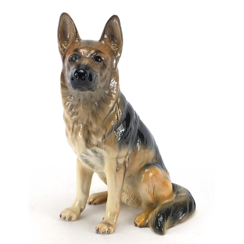 2108 - Beswick model of a seated German Shepherd, numbered 410, 35cm high