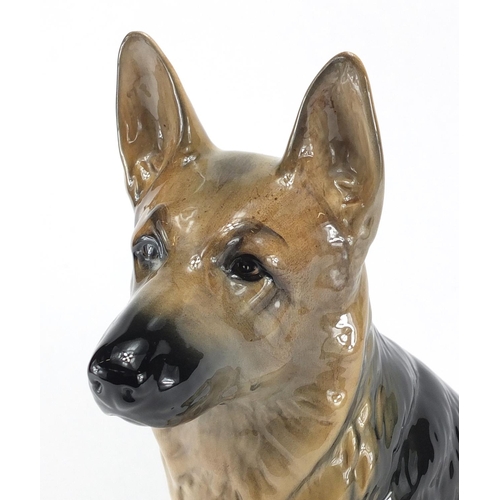 2108 - Beswick model of a seated German Shepherd, numbered 410, 35cm high