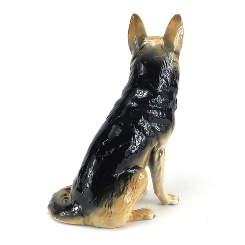 2108 - Beswick model of a seated German Shepherd, numbered 410, 35cm high