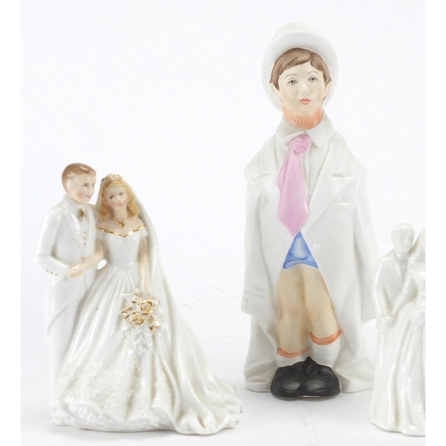 2291 - Four Royal Worcester Wedding figures including Wedding Day and Bride and Groom, the largest 19cm hig... 