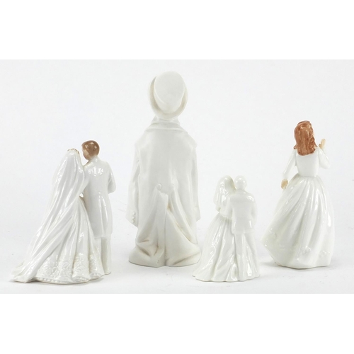 2291 - Four Royal Worcester Wedding figures including Wedding Day and Bride and Groom, the largest 19cm hig... 