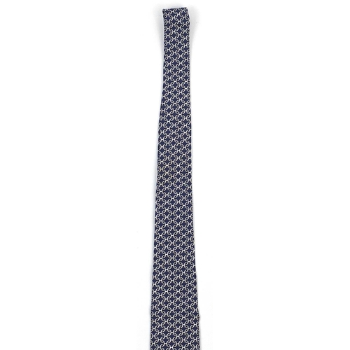 2070 - Hermes silk tie, with monogram design and box