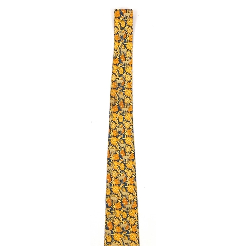 2071 - Hermes silk tie, decorated with wild animals with sleeve