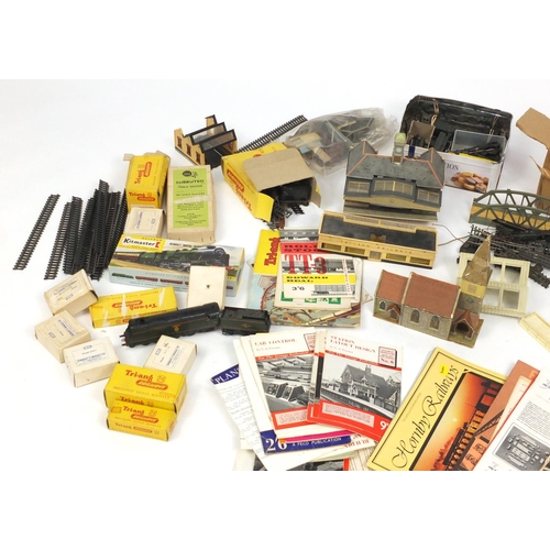 215 - Mostly OO gauge model railway items including locomotives, buildings and track