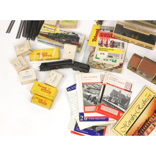 215 - Mostly OO gauge model railway items including locomotives, buildings and track