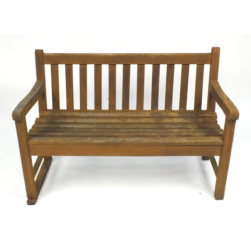 126 - Teak garden bench, 122cm in length