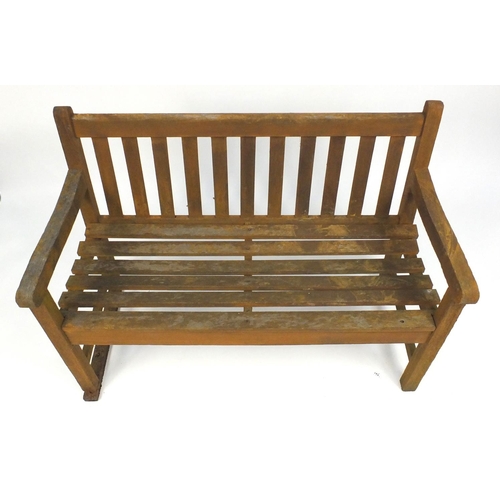 126 - Teak garden bench, 122cm in length