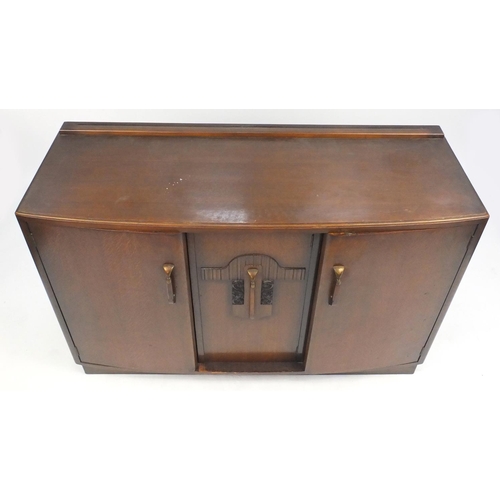 96 - E-Gomme Art Deco sideboard, 90cm H x 138cm W x 50cm D