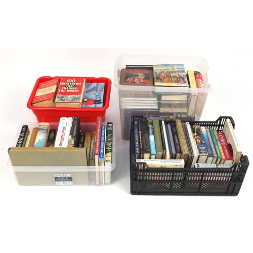 211 - Four boxes of assorted hardback books