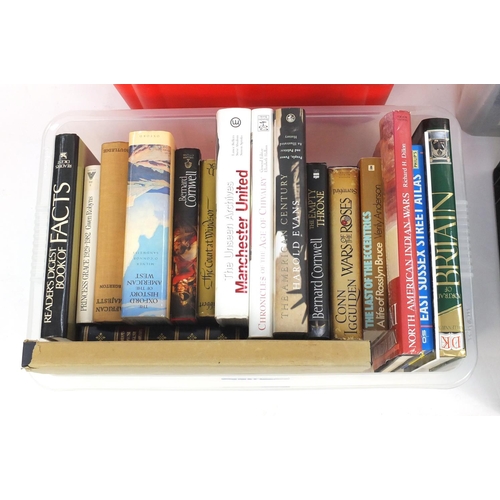 211 - Four boxes of assorted hardback books