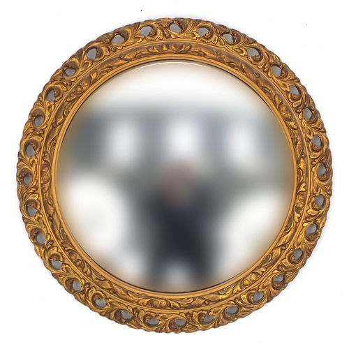 14 - Circular gilt framed convex mirror, 46cm in diameter
