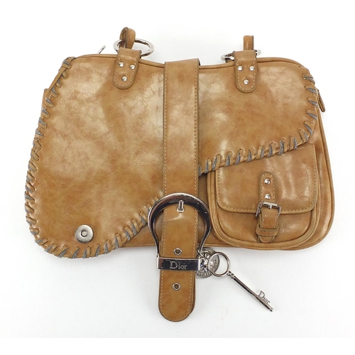 2072 - Christian Dior leather saddle bag, 32.5cm wide