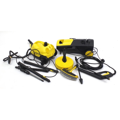 198 - Two Karcher jet washers with accesories, model K2.900 and SC1.020