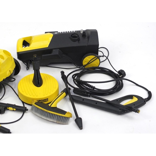 198 - Two Karcher jet washers with accesories, model K2.900 and SC1.020