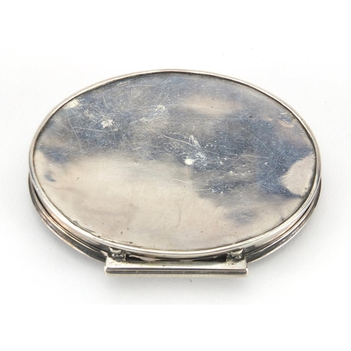 22 - 18th century oval silver and tortoiseshell snuff box, the hinged tortoiseshell gold pique work lid d... 