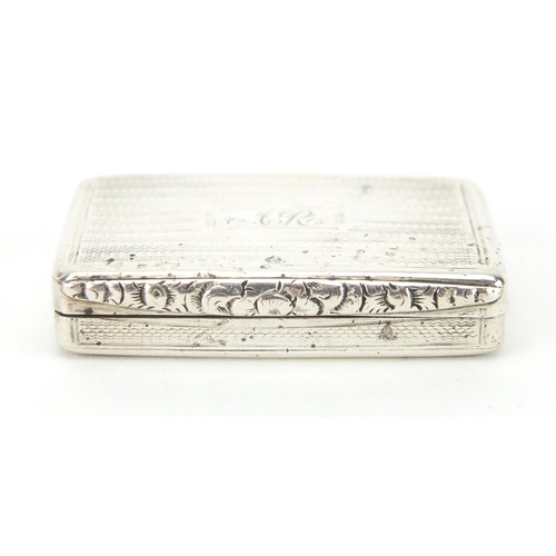 54 - William IV silver vinaigrette by Gervase Wheeler, with engine turned decoration and gilt interior, B... 