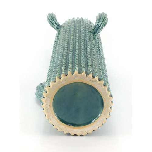 2088 - Large green glazed cactus vase, 47.5cm high