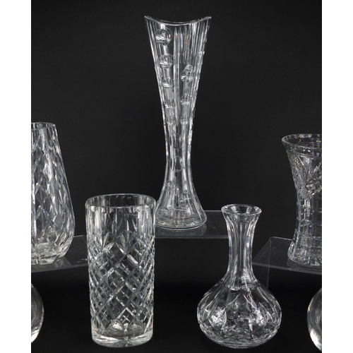 2251 - Cut glassware including pair of Kelly Hoppen Wedgwood spherical vases, Waterford, Edinburgh and Tudo... 