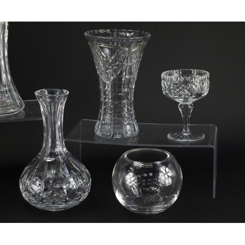 2251 - Cut glassware including pair of Kelly Hoppen Wedgwood spherical vases, Waterford, Edinburgh and Tudo... 