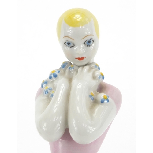 2171 - USSR hand painted porcelain figurine of a young girl, 22cm high