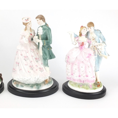 2284 - Set of four limited edition Royal Worcester figures, The Age of Courtship figures, The Proposal, The... 