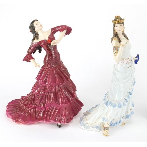 2288 - Four Coalport china figurines, Bolero CW467, Aida CW503, Madame Butterfly CW418 and Princess Turando... 