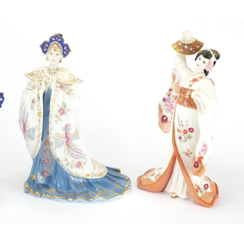 2288 - Four Coalport china figurines, Bolero CW467, Aida CW503, Madame Butterfly CW418 and Princess Turando... 