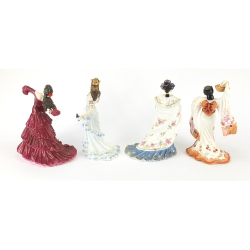 2288 - Four Coalport china figurines, Bolero CW467, Aida CW503, Madame Butterfly CW418 and Princess Turando... 