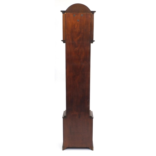 2037 - Tempus Fugit mahogany longcase clock, 186cm high