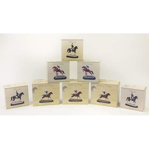 2192 - The Leonardo Collection boxed horse and rider figures to include Game of Kings, Dressage and Cross C... 