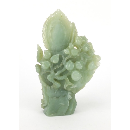 2245 - Chinese jadeite carving of a Gaunyin and child,  24cm high