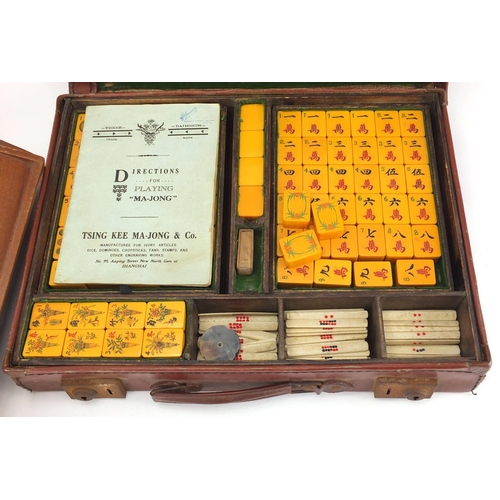 2208 - Vintage Mahjong set with stands