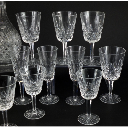 2225 - Waterford Crystal including drinking glasses and a decanter, the largest 32cm high