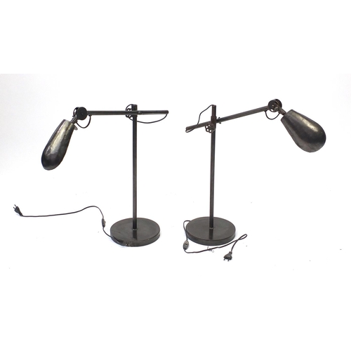 2048 - Pair of French industrial design desk lamps