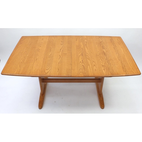 2025 - Ercol light elm extending dining table, 73cm H x 150cm W x 92cm D