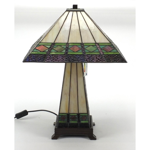2052 - Tiffany design table lamp with shade, 58cm high