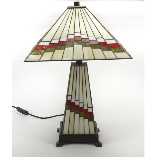 2081 - Tiffany design table lamp with shade, 58cm high